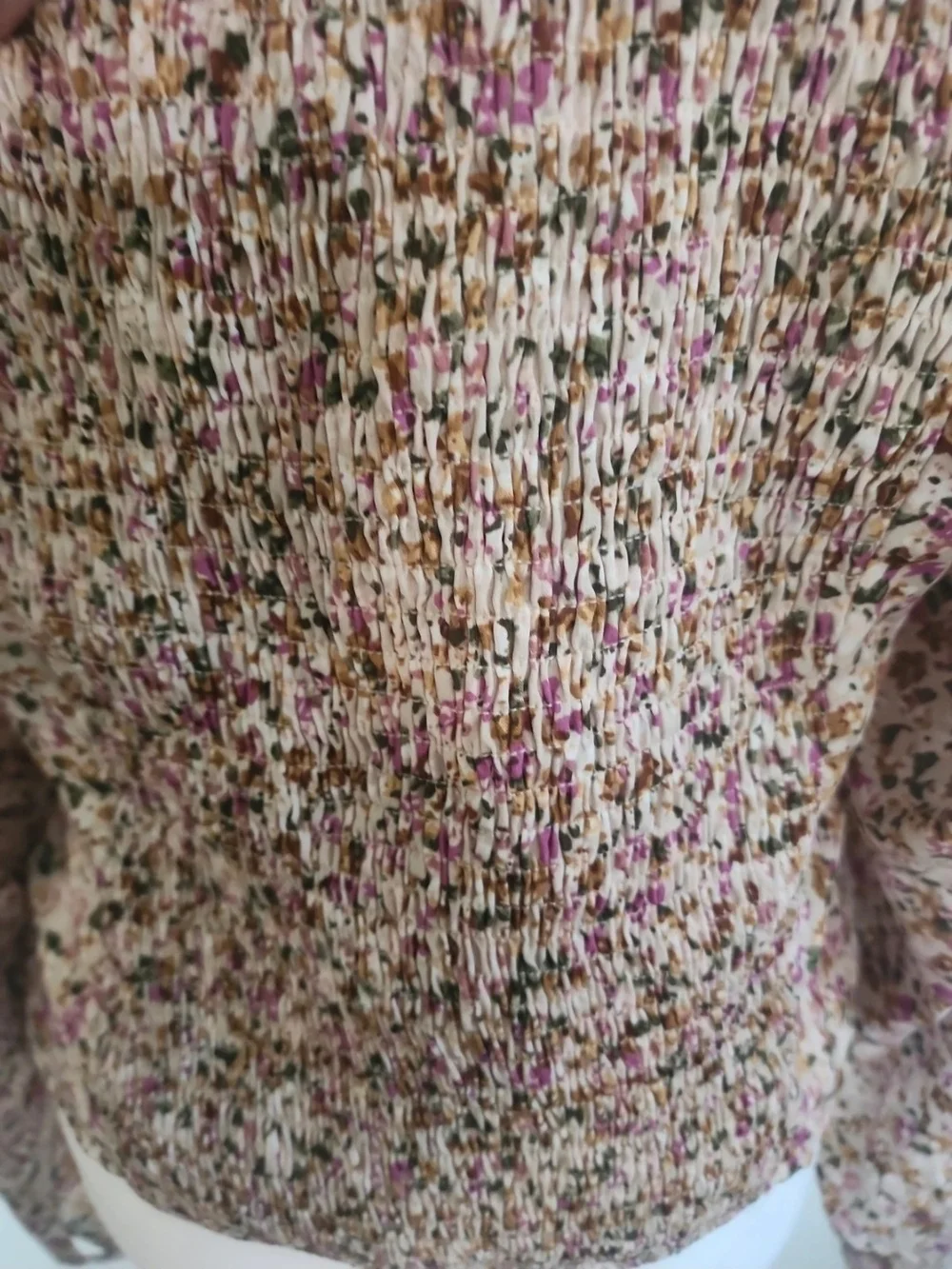 Astr Floral Off-Shoulder Puff Sleeve Crop Top - Pink Multi